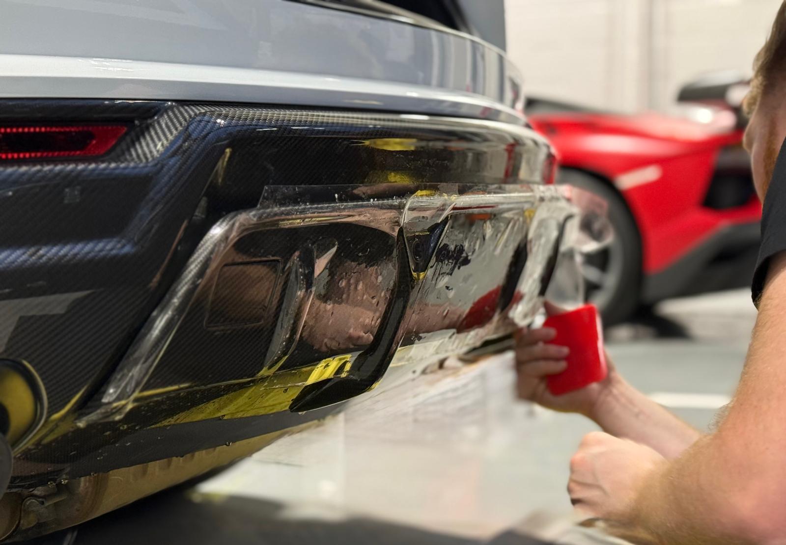 Squeegee PPF application on carbon diffuser